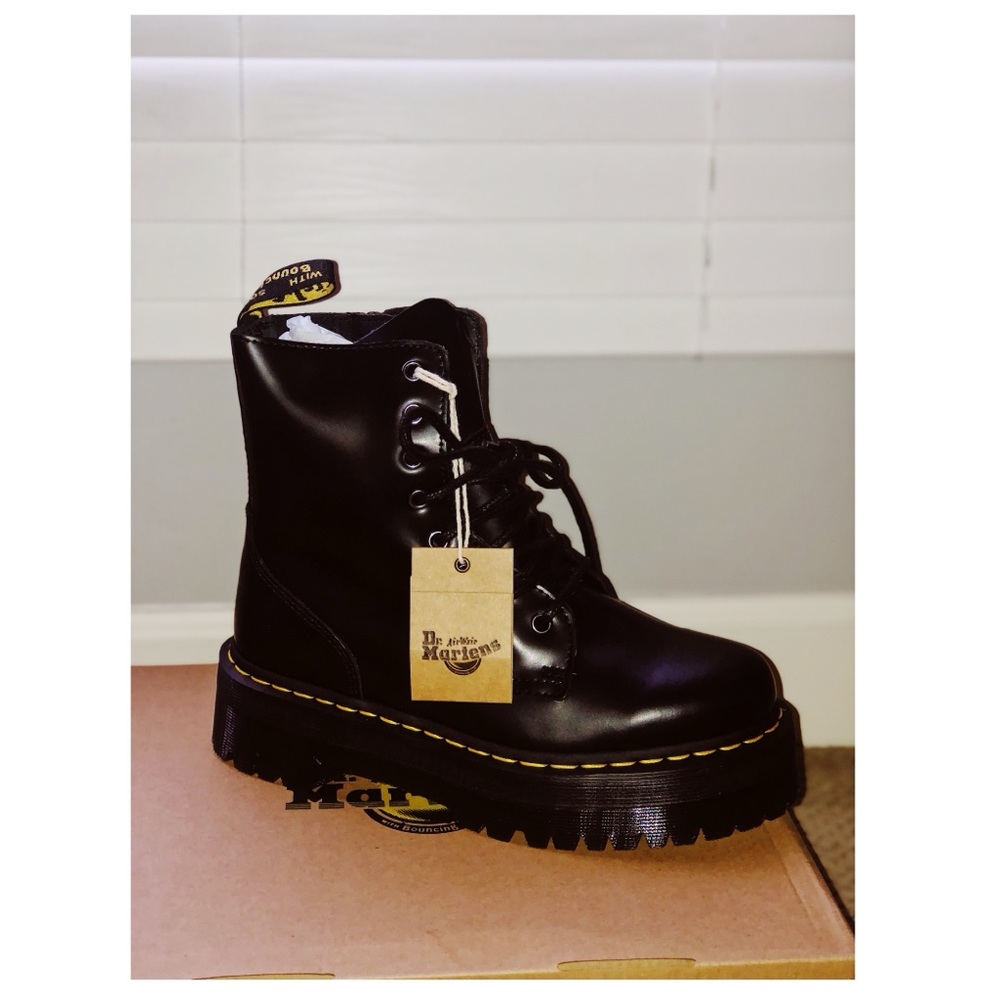 Black Dr. Marten platform boots